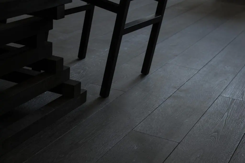 Black solid oak floor