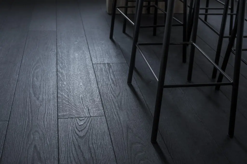 Black solid oak floor