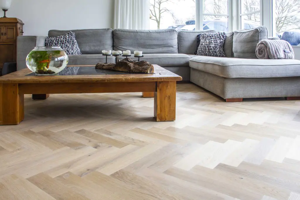 light oak herringbone floor