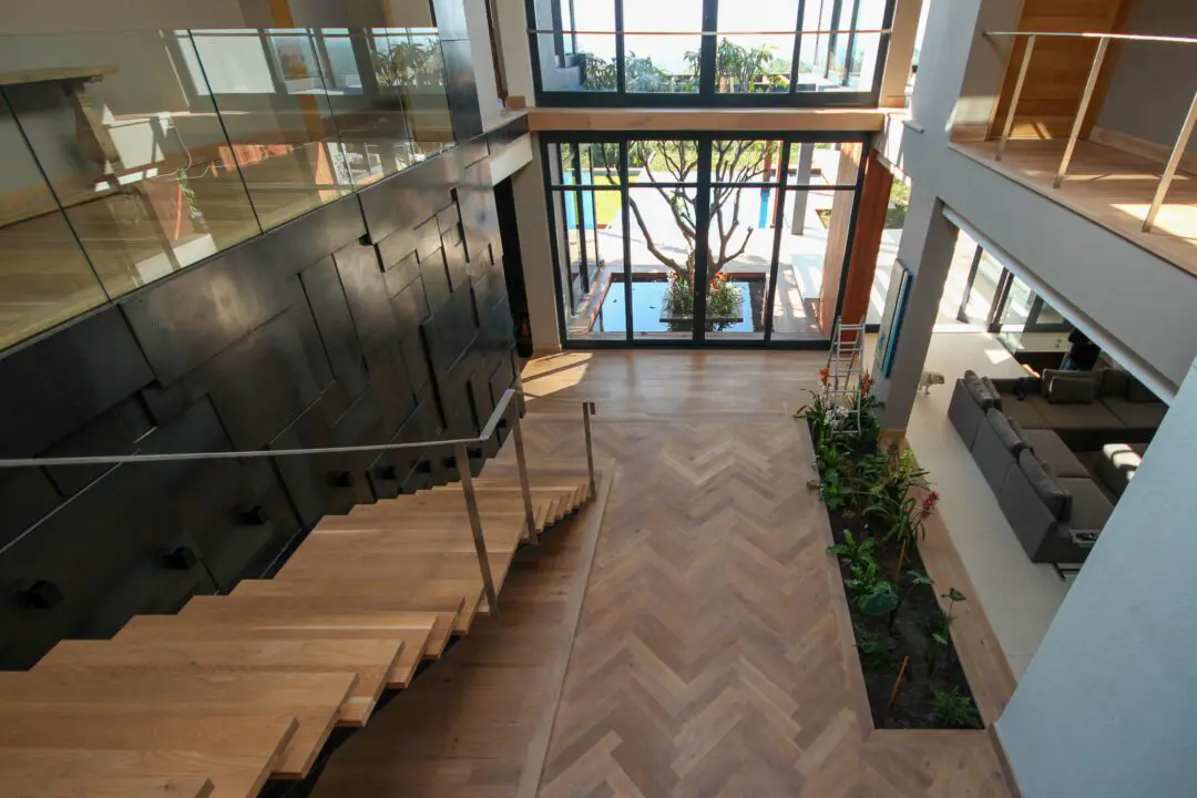 Herringbone floor in luxury villa