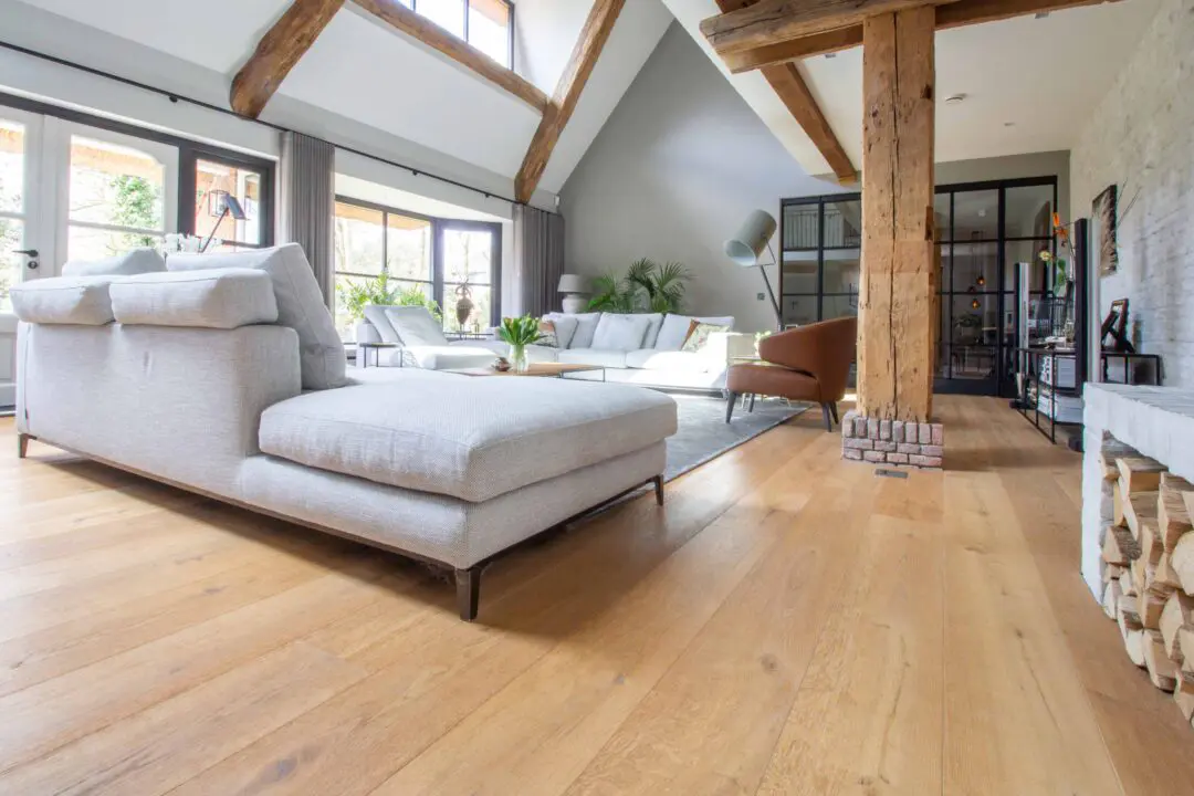 Wooden floor in renovated farmhouse