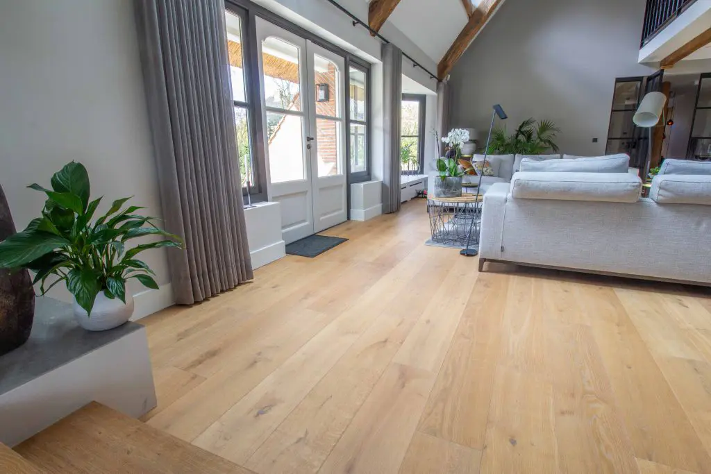 Wooden floor in renovated farmhouse 