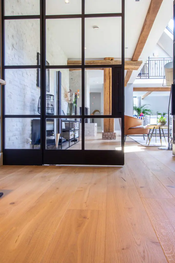 Wooden floor in renovated farmhouse 