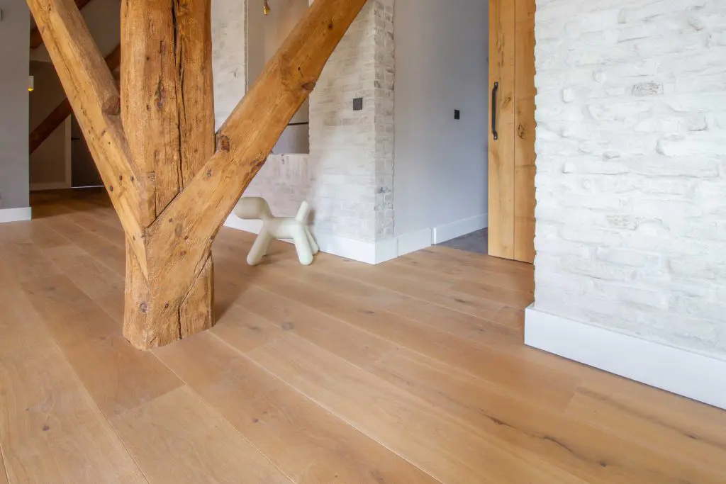 Wooden floor in renovated farmhouse 